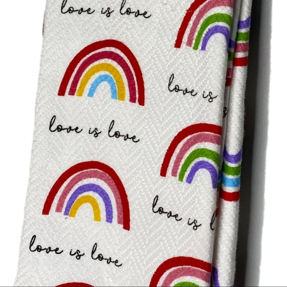 Pride Love is Love Rainbow Kitchen Towels Set (2) - Picture 5 of 6